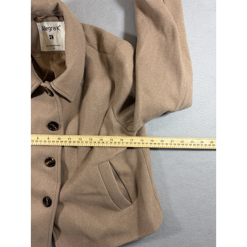 Allegra K Turn Down Collar single breastfed pea coat size Medium - Picture 2 of 8